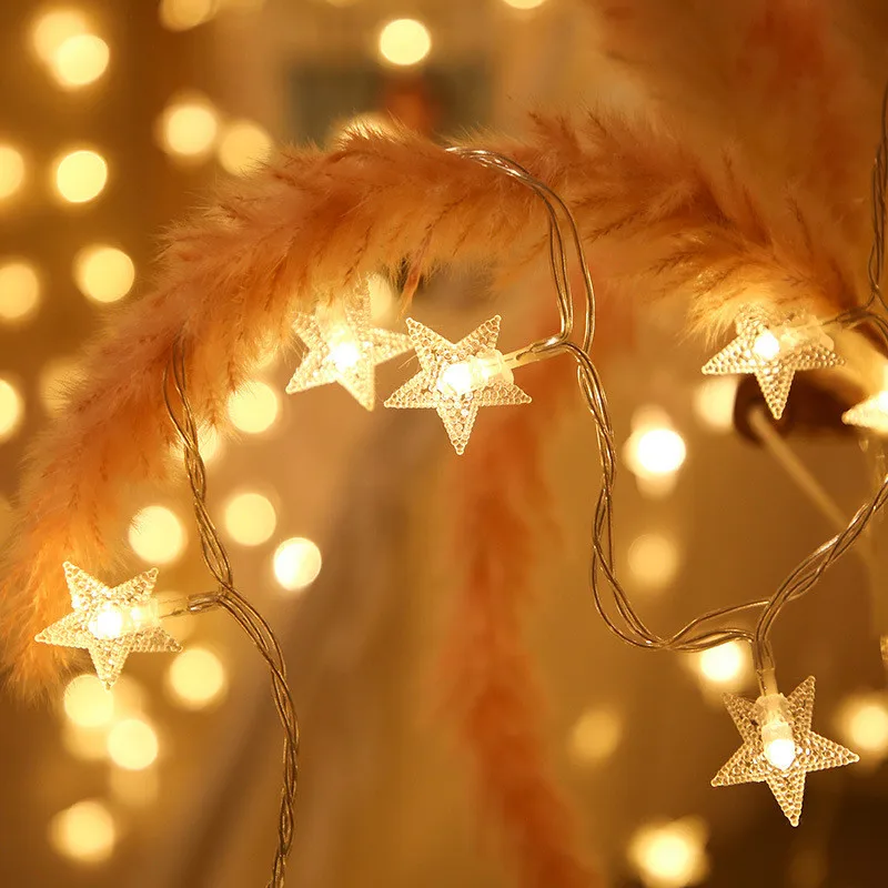 

USB/Battery Power LED Star Snowflake Ball Garland Lights Fairy String Waterproof Outdoor Lamp Christmas Holiday Party Decoration
