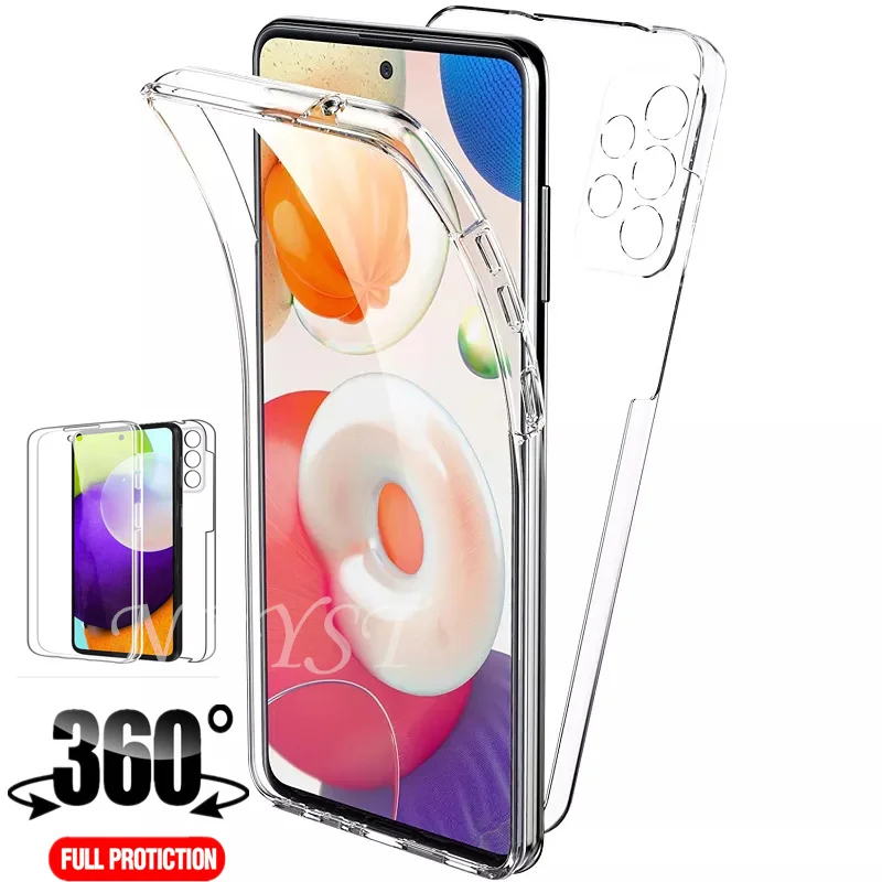 

S22 Ultra S21 S20 FE 360 Double Case For Samsung Galaxy a23 A03 A13 A33 A53 A73 A12 M12 A52s A22 A32 M22 M32 Silicone Full Cover