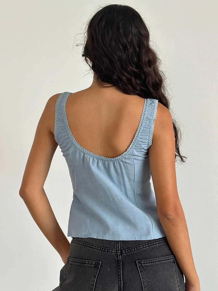 Женские майки с завязкой спереди однотонный укороченный жилет без рукавов