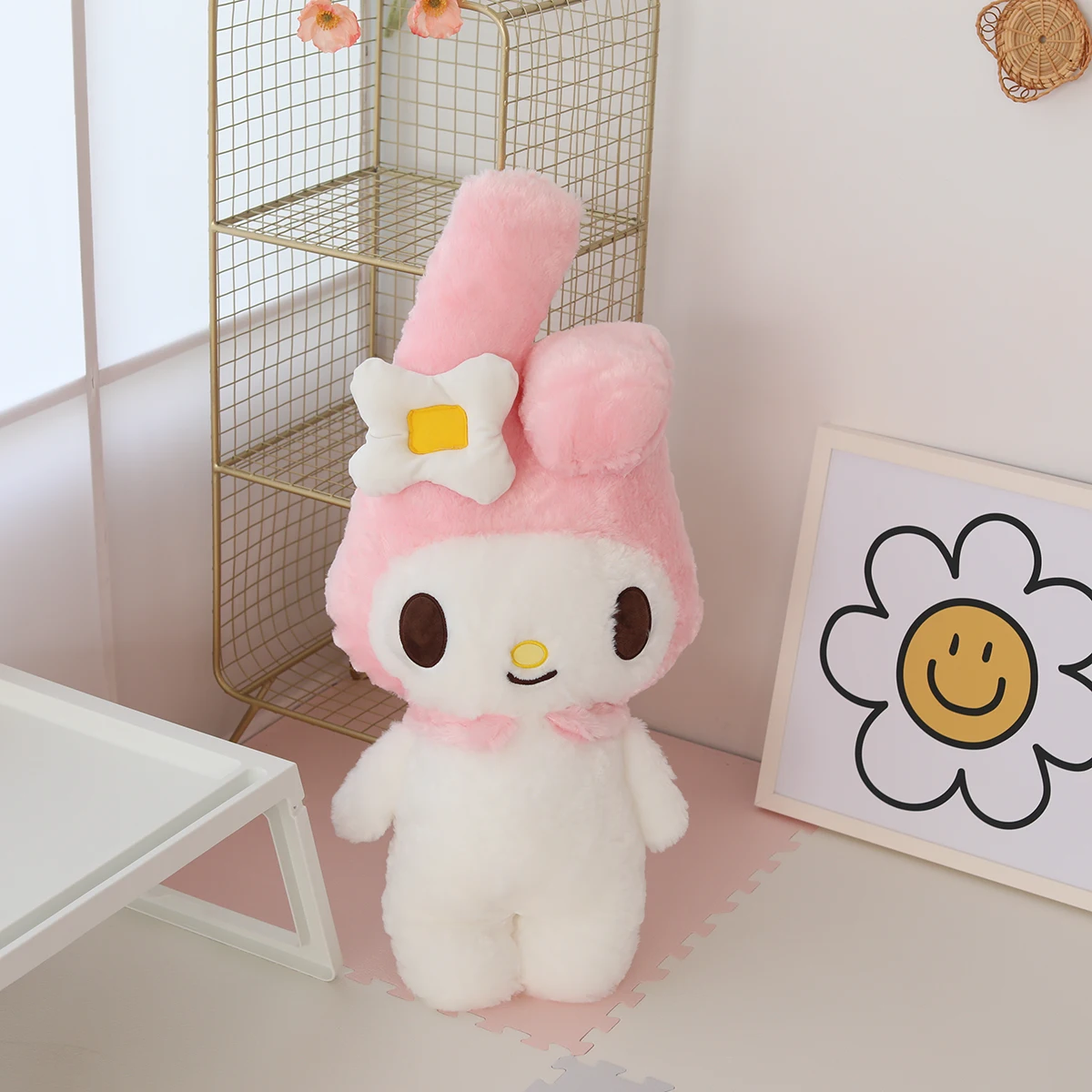 

100CM Sanrio Plush Toys Kawaii Melody Stuffed Dolls Bay Window Cushion Cute Home Decora Sofa Pillow Lovely Gift For Kids