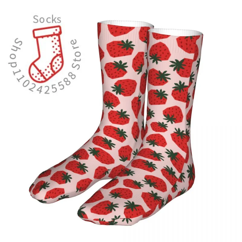 

Female Cycling Strawberry Socks Cotton Funny Fruit Woman Socks