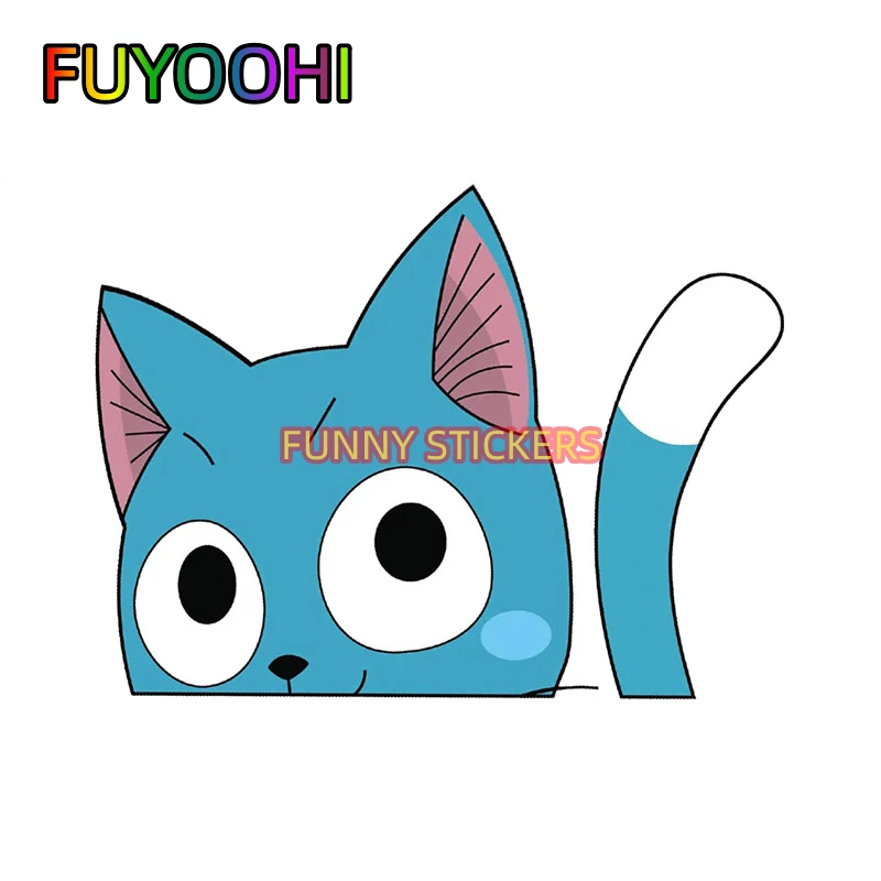 

FUYOOHI Happy FAIRY TAIL Peeker Car Accessories Stickers Surfboard Laptop Motorcycle Surfboard Anime Sticker