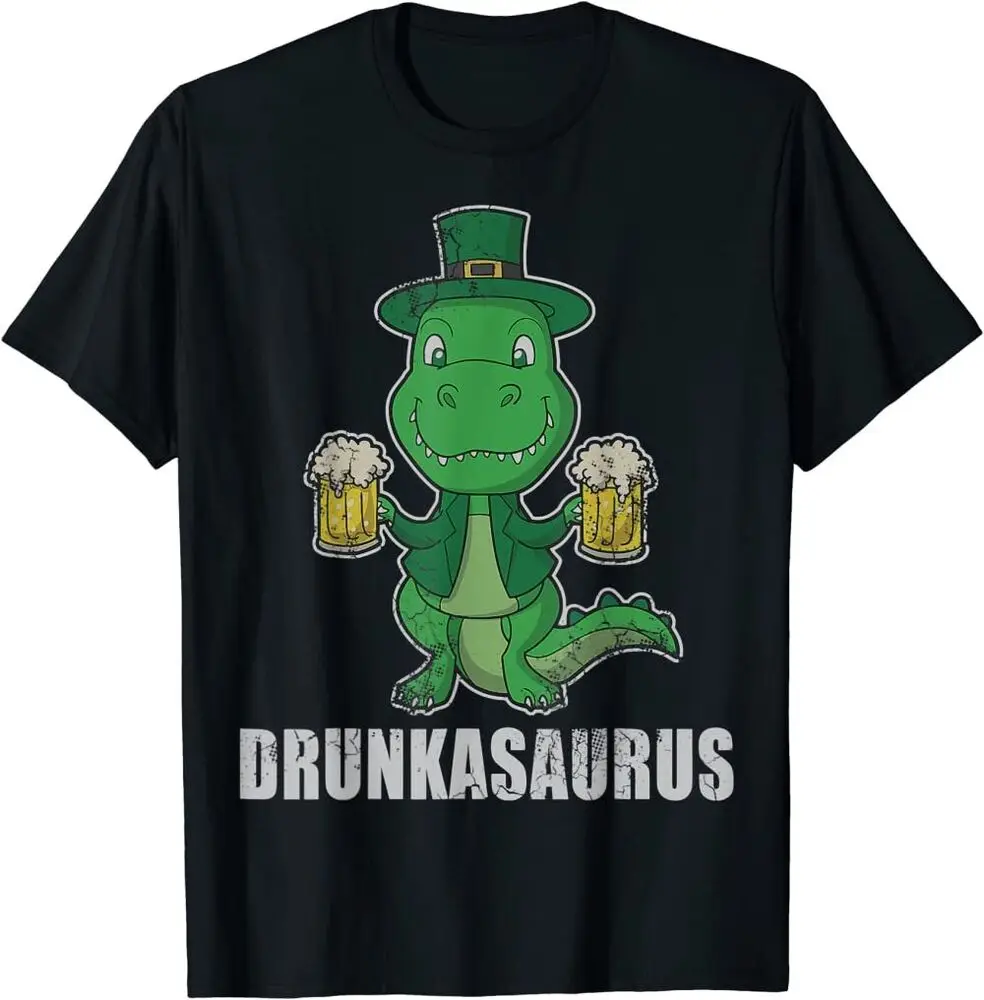 Футболка унисекс из хлопка с изображением пьяказавра T Rex Beer Dinosaur Irisj