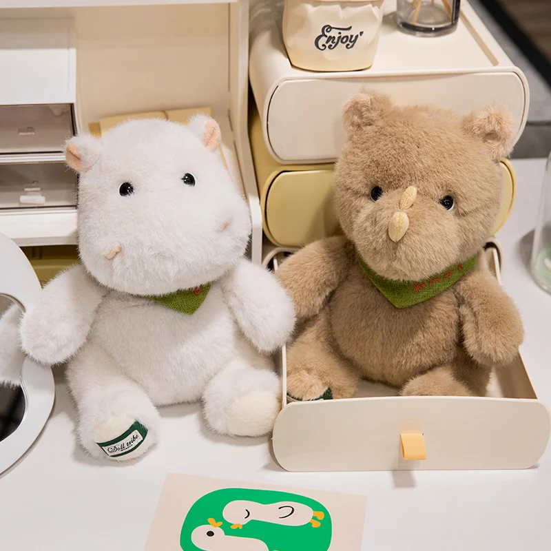 25/35/50 см кавайный бегемот-носорог плюшевая игрушка мягкая имитация животного