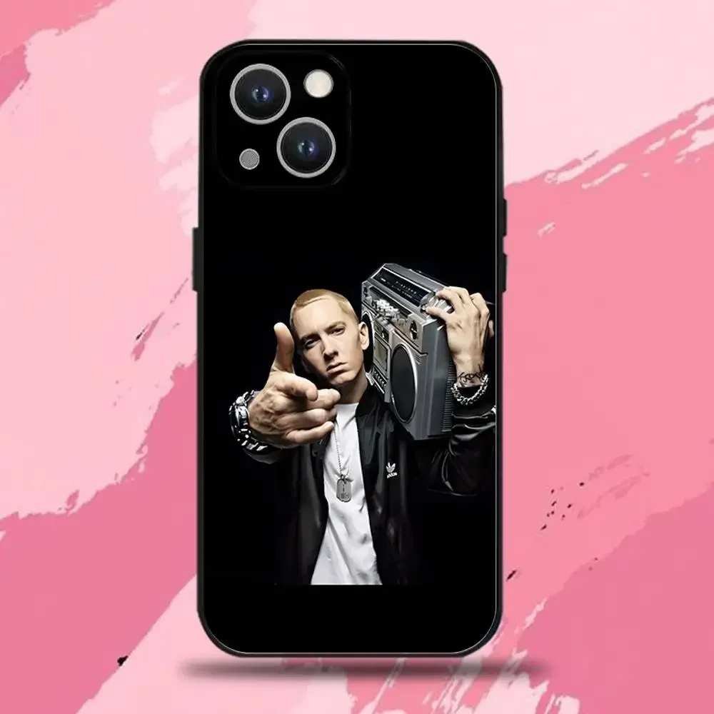 Фото Чехол для телефона с изображением певца Эминема для iPhone 16, 15, 14, 13, 12, 11 Plus, Pro Max, XS, X, XR, SE, Mini, 8, 7, мягкий силиконовый черный чехол №5