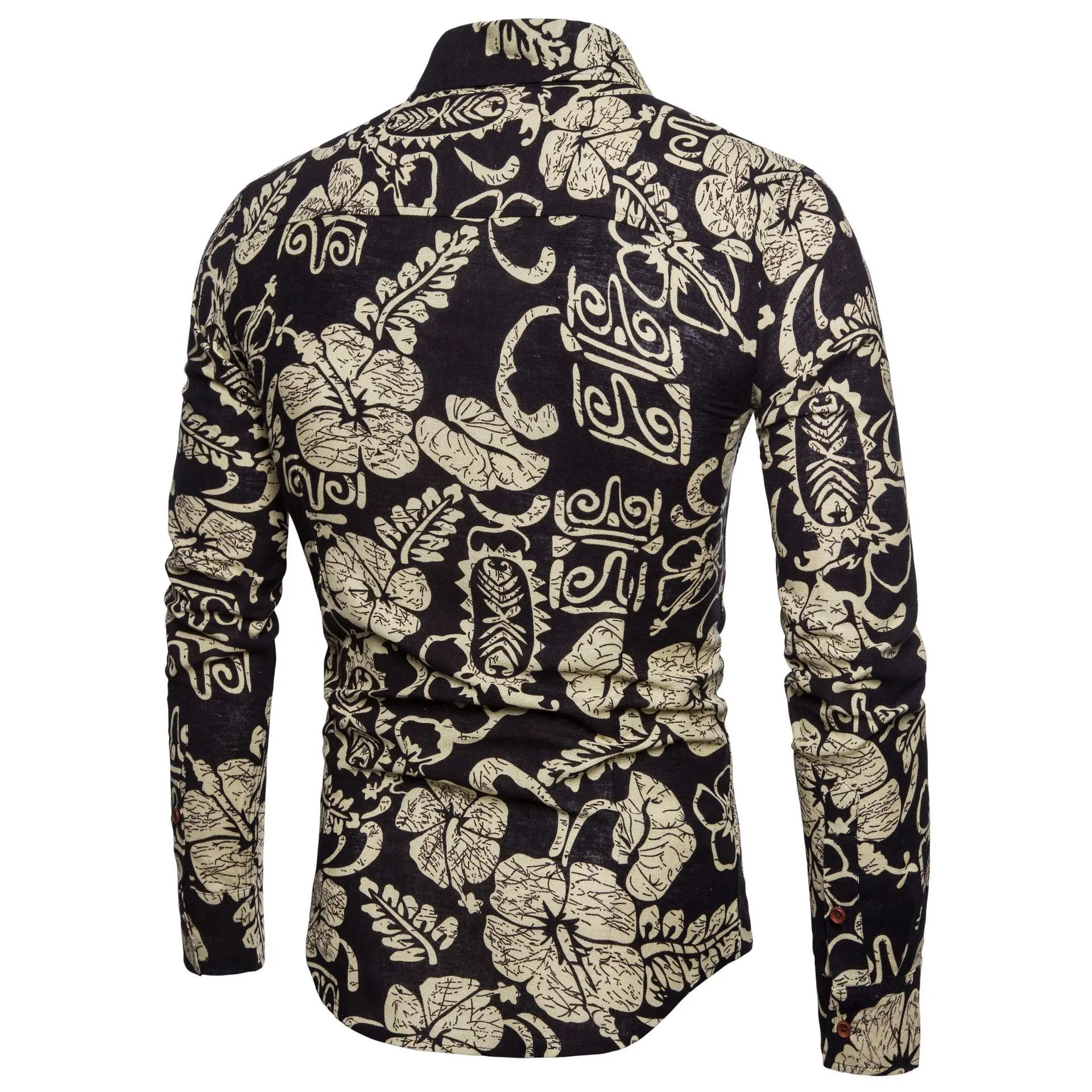Mattswag Men Vintage Classic Printed T Shirts Spring Autumn Long Sleeve Stylish Shirt Casual Slim Camisa Hombre Men's Clothing