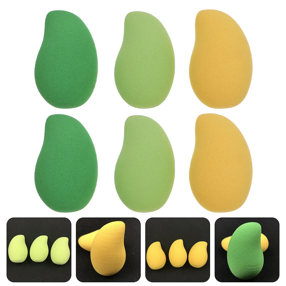 6 шт. инструменты для макияжа в форме манго красивые яйца прочные милые женские