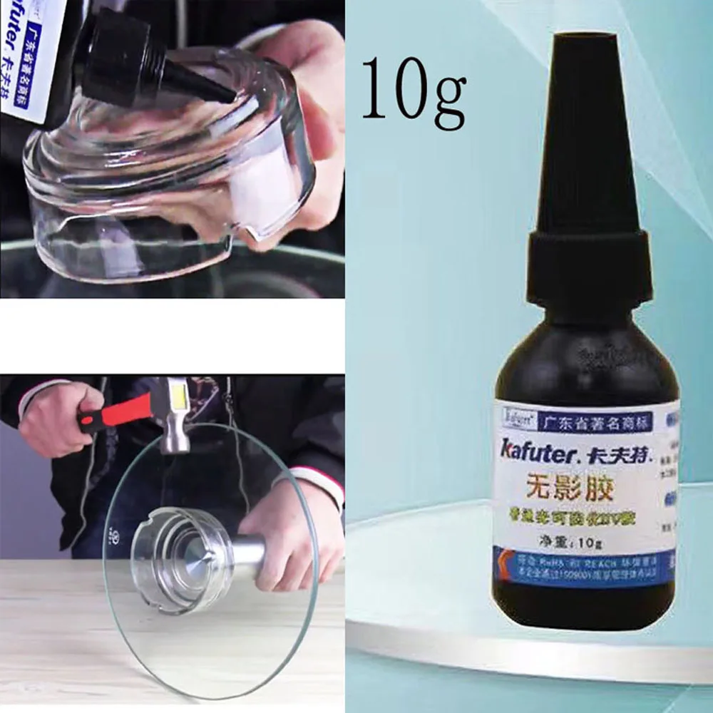 

2022 Strong 10ml Kafuter UV Glue UV Curing Adhesive Transparent Crystal and Glass Adhesive with UV Flashlight