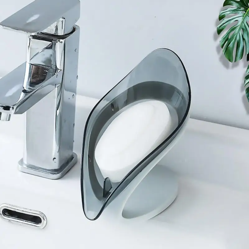 

Leaf Shape Soap Box Drain Soap Holder Dish Bathroom Shower Soap Dish Non-slip Storage Plate Tray Storage Box Bathroom Gadgets