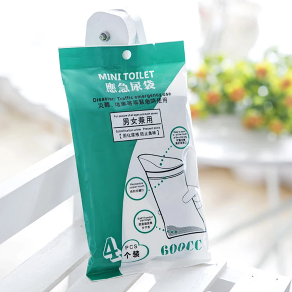 

4pcs 600CC Women Men Elderly Outdoor Emergency Urinate Bags Car Mini Toilet Urine Bag