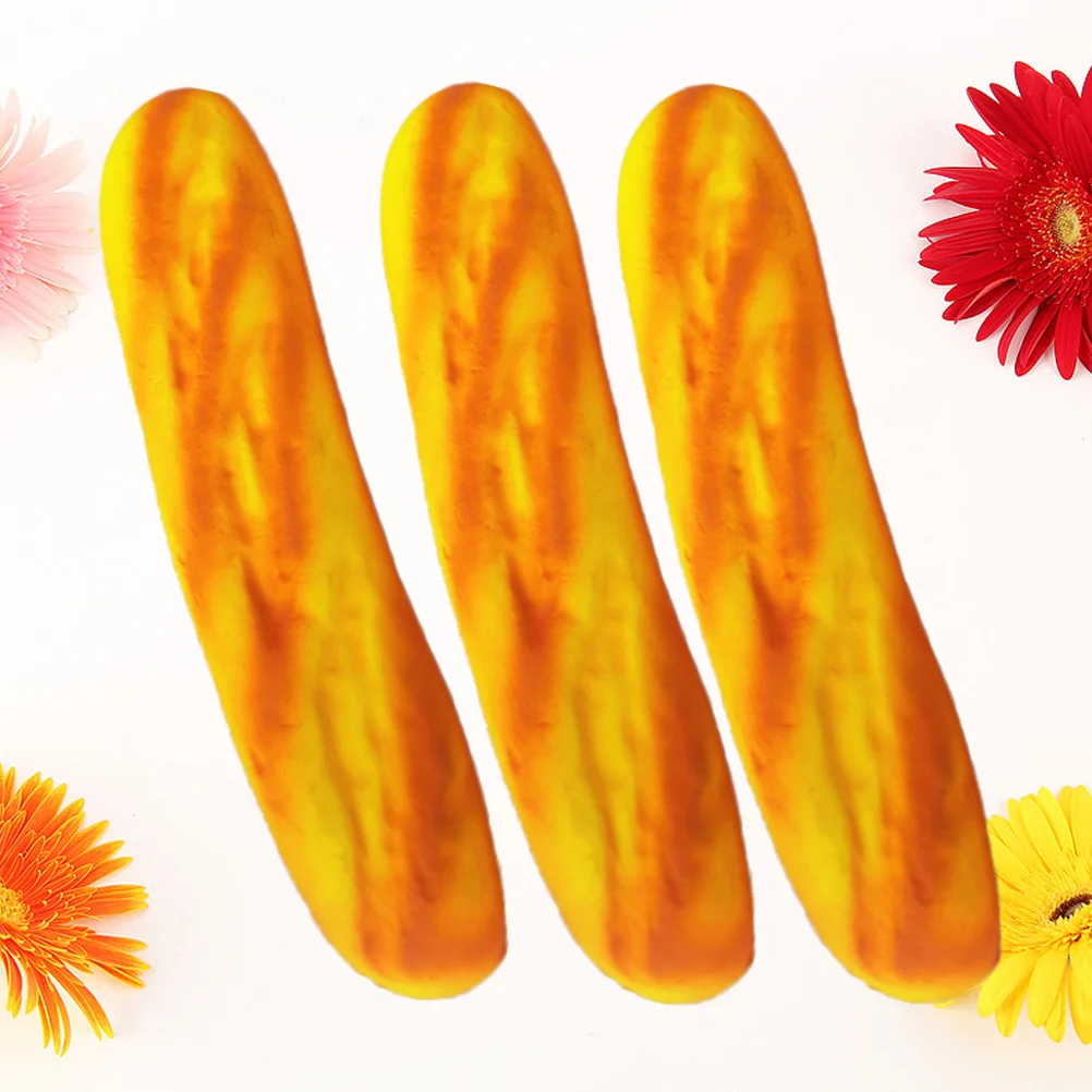 

3 Pcs Fidget Toy Kids Food Photo Props Christmas Artificial Bread Display Bread Playsets Bread Photo Props Child