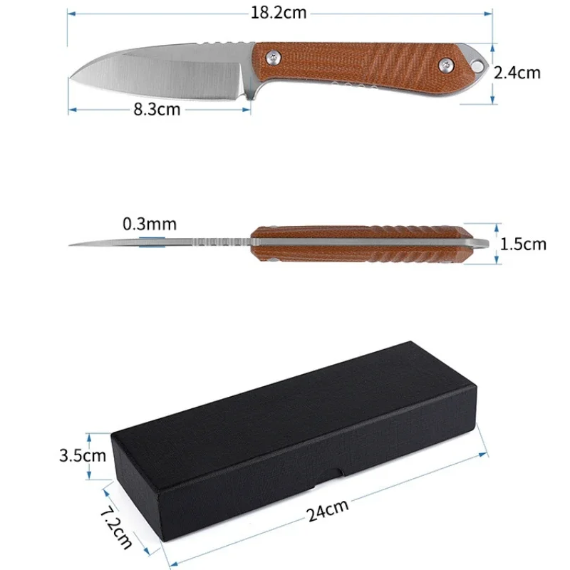 Прямая поставка 14C2 8N стальной льняной ручкой Походный нож с фиксированными
