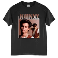 Mens summer cotton tshirt loose tops Johnny Depp 90s Vintage Unisex Black Tshirt men t shirt male cotton tee-shirt bigger size