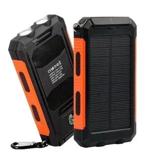 Solar 80000mAh Power Bank Dual USB powerbank Waterproof Battery External Portable Charging with LED 