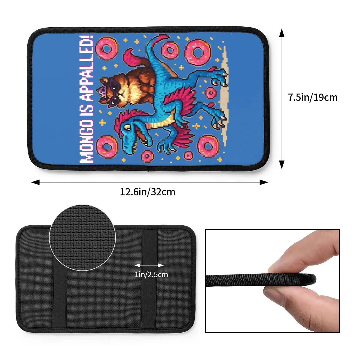Фото Кожаная накладка на центральную консоль Mongo Is Appalled Car Armrest Cover Mat Dungeon Crawler Carl, чехол для подлокотника, накладка на отсек для хранения, аксессуар для интерьера автомобиля №2