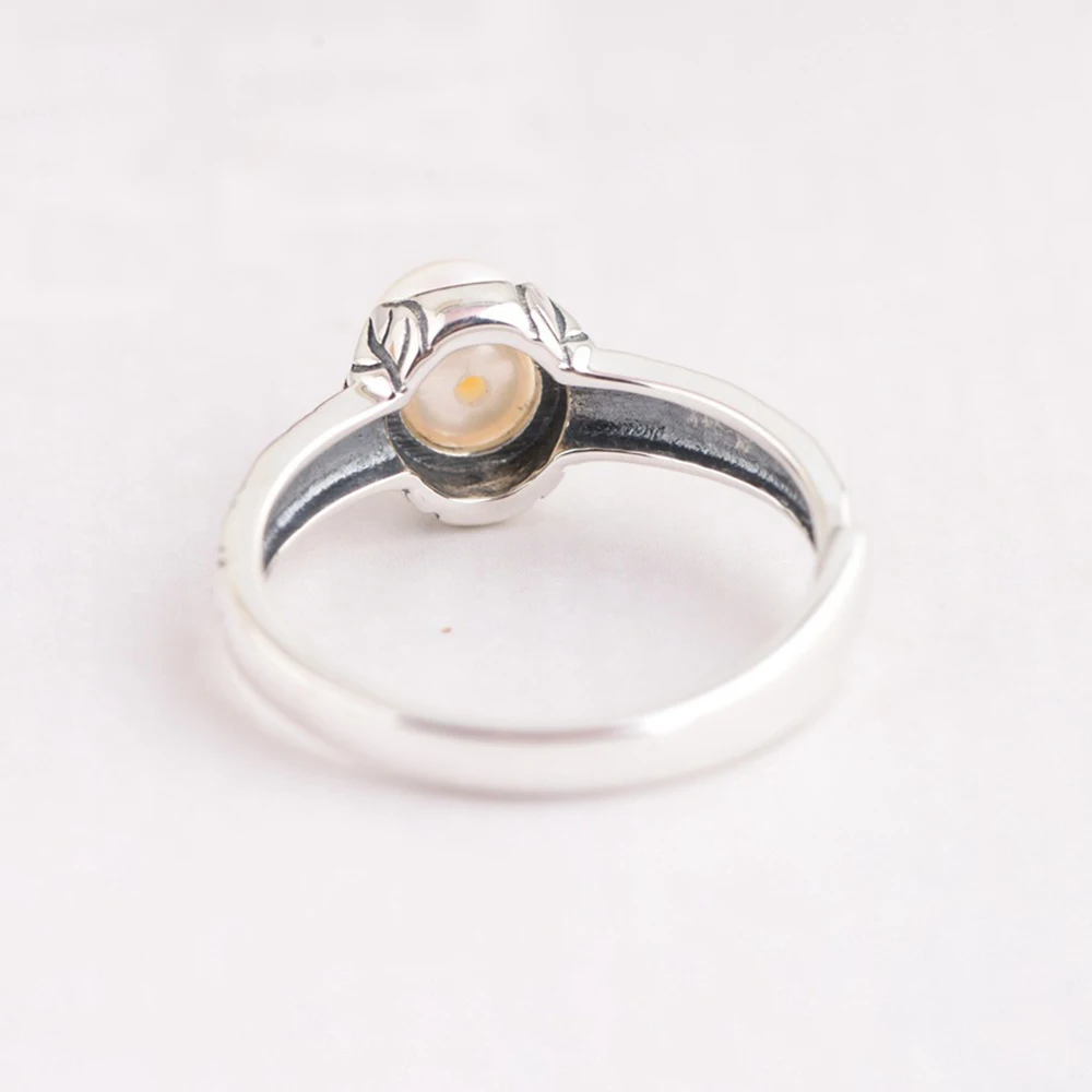 Простые Кольца BALMORA из серебра 100% пробы с глянцевыми бусинами для женщин и