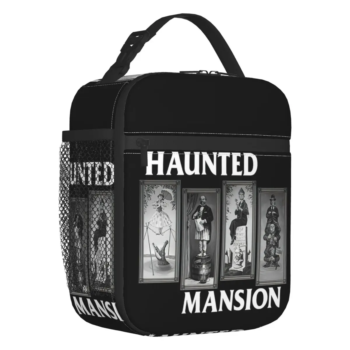 Haunted Mansion Grimace Insulated Lunch Bag for Women Resuable Halloween Ghost Horror Movie Cooler Thermal Lunch Box Kids School