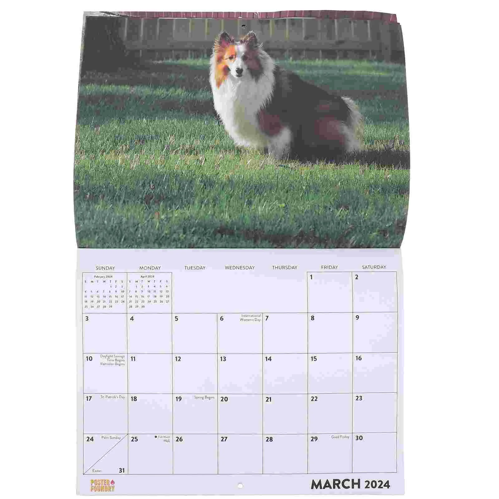 

Paper Calendar Small Wall Pet Desk 2024 Cute Monthly Household Calendars Family Animal Pattern
