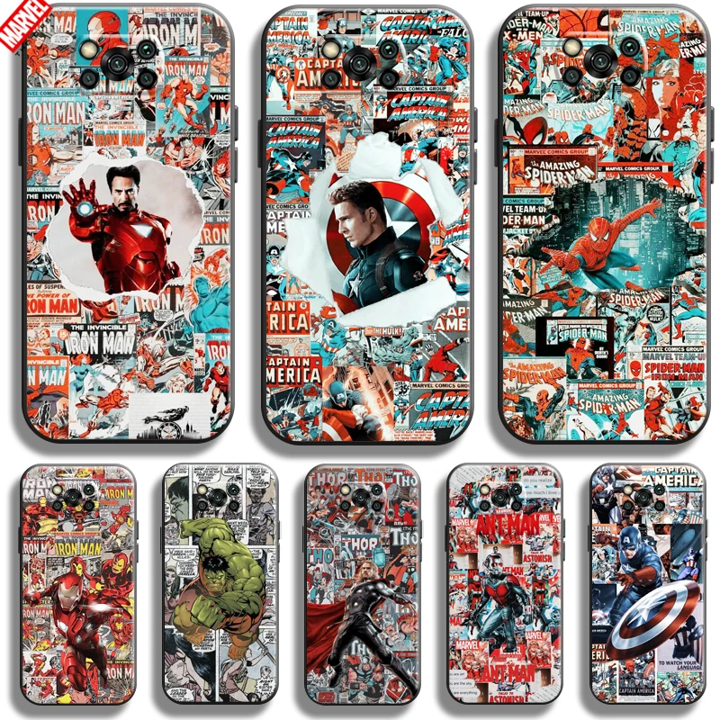 

Marvel Avengers For Xiaomi Poco X3 Pro X3 NFC X3 GT Phone Case Coque Silicone Cover Bumper Funda Black Soft TPU