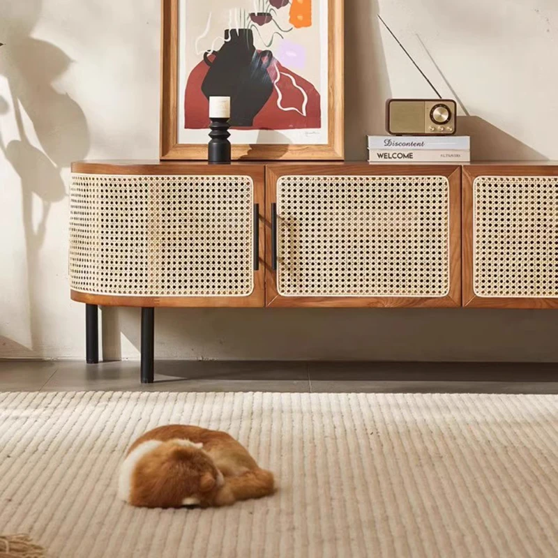 Подставка для телевизора из ротанга низкая доска практичная подставка по