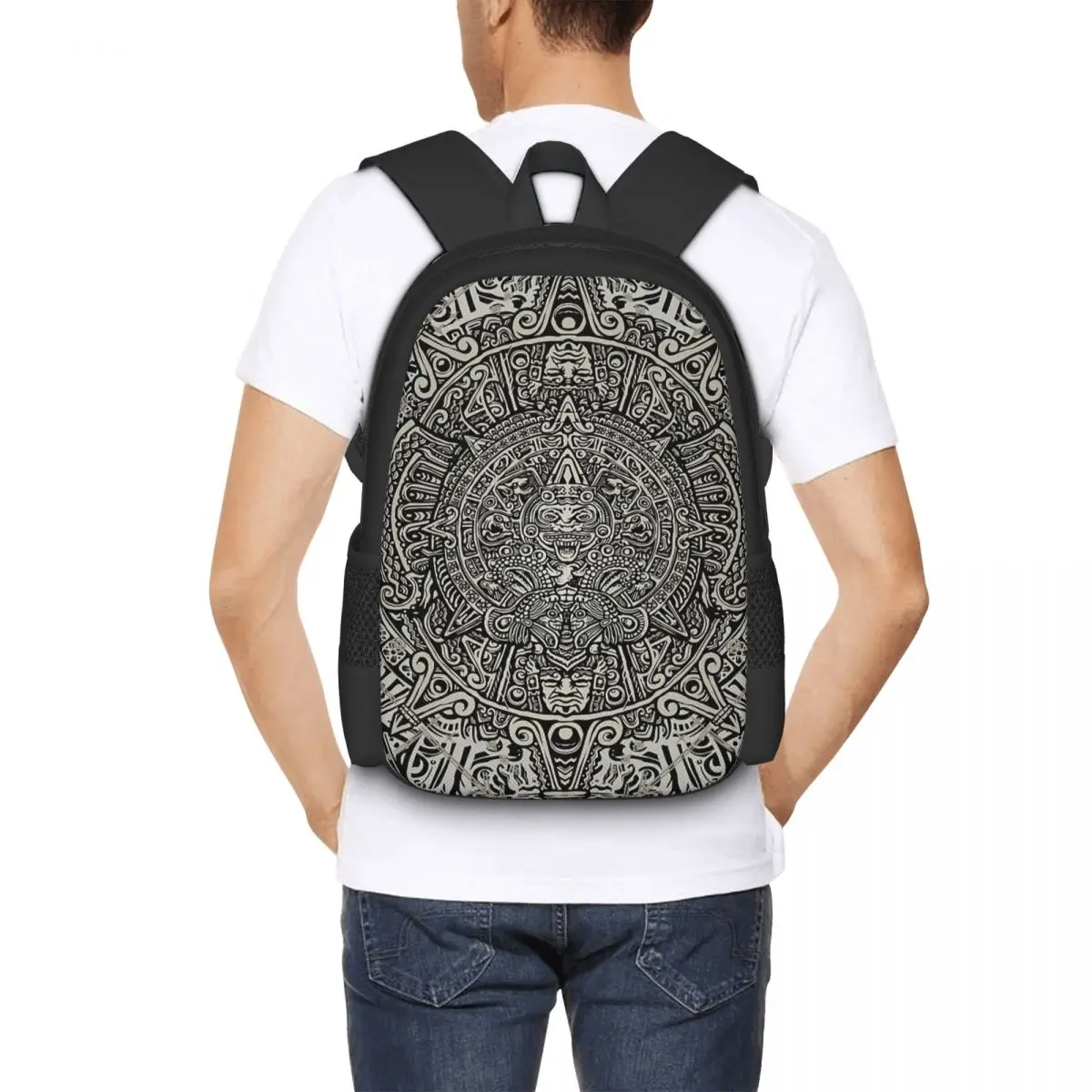 Aztec Totem Symbol Mayan Culture Inca Civilization Gift Backpack for Girls Boys Travel RucksackBackpacks for Teenage school bag