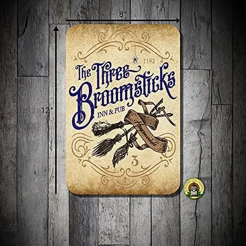 Металлическая вывеска The Three Broomsticks Inn &amp Pub