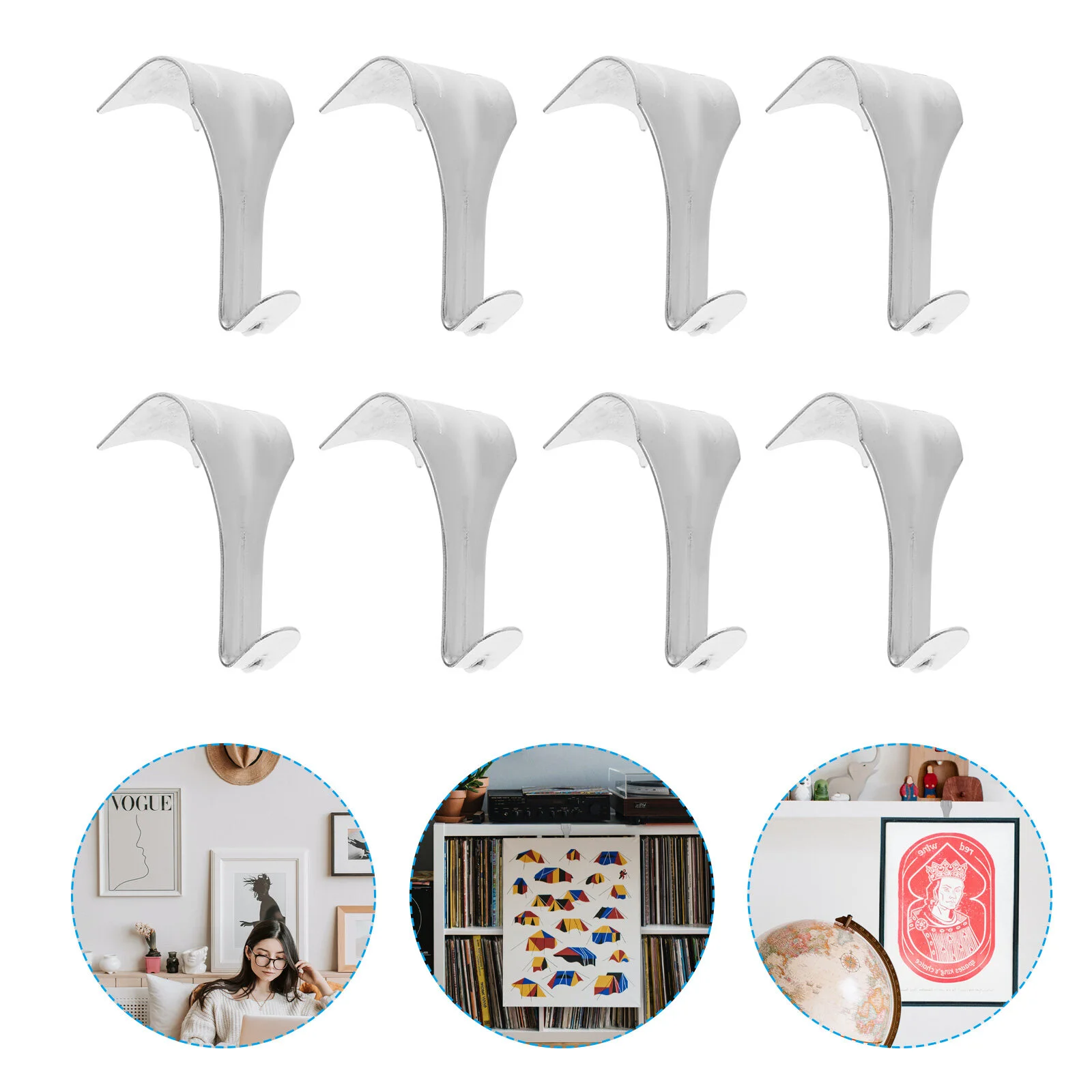

20 Pcs Picture Rail Hook Heavy Duty Clothes Hanger Wall Mount Rack Hanging Line