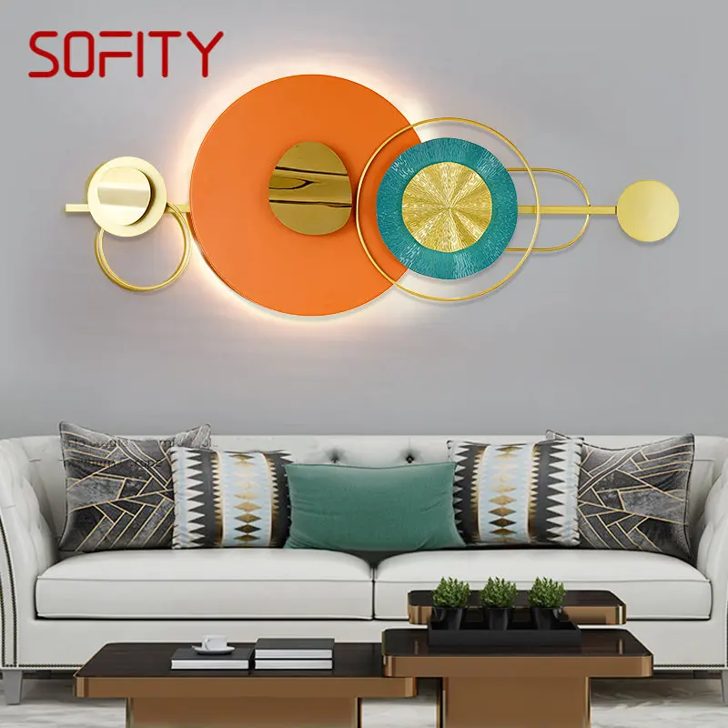 

Современная настенная лампа SOFITY с искусственными рисунками, роскошный креативный скандинавский фон, комнатное бра светодиодный для дома, гостиной, спальни
