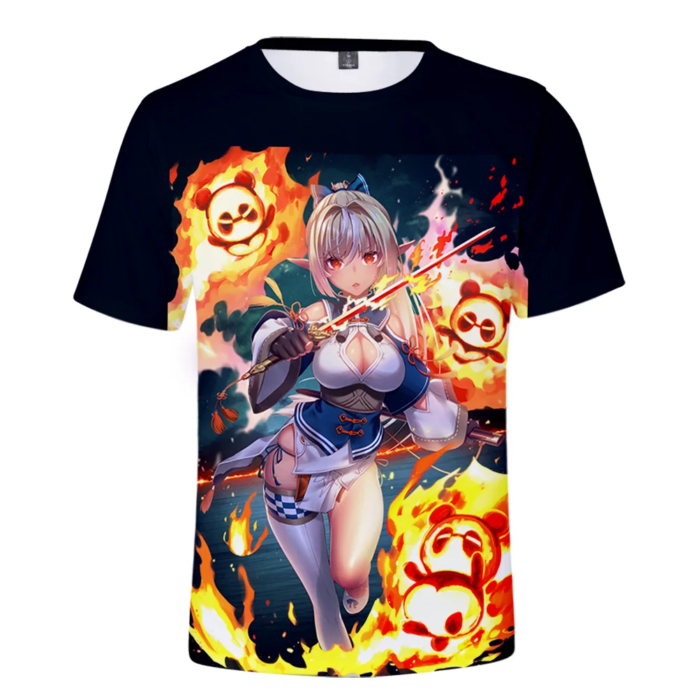 

2022 HOLOLIVE VTuber Shiranui Flare 3D Printed Spring Summer Preppy Men/Women T-shirt Streetwear Kawaii style Street Clothes