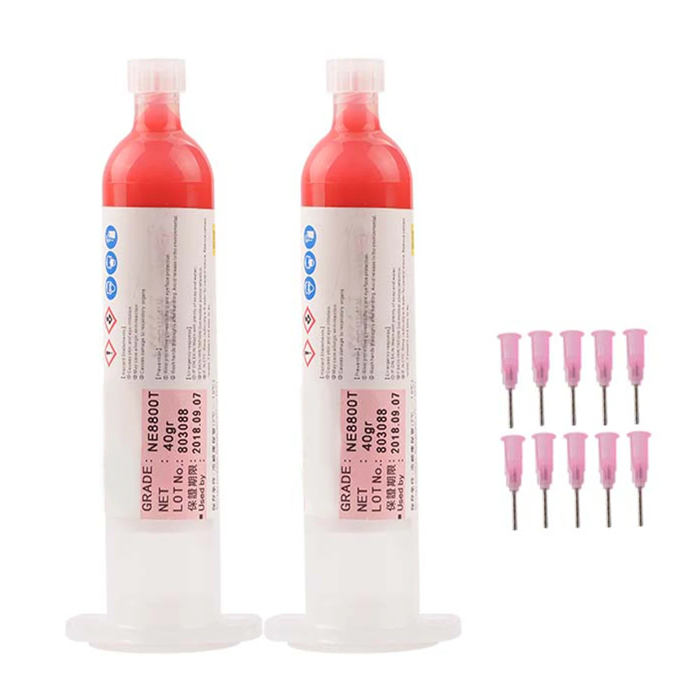 

1/2 шт. 30 мл/38 г красный клей эпоксидная смола клей для BGA чип резисторы конденсаторы микросхемы SMT SMD ремонт с 10 шт. игл