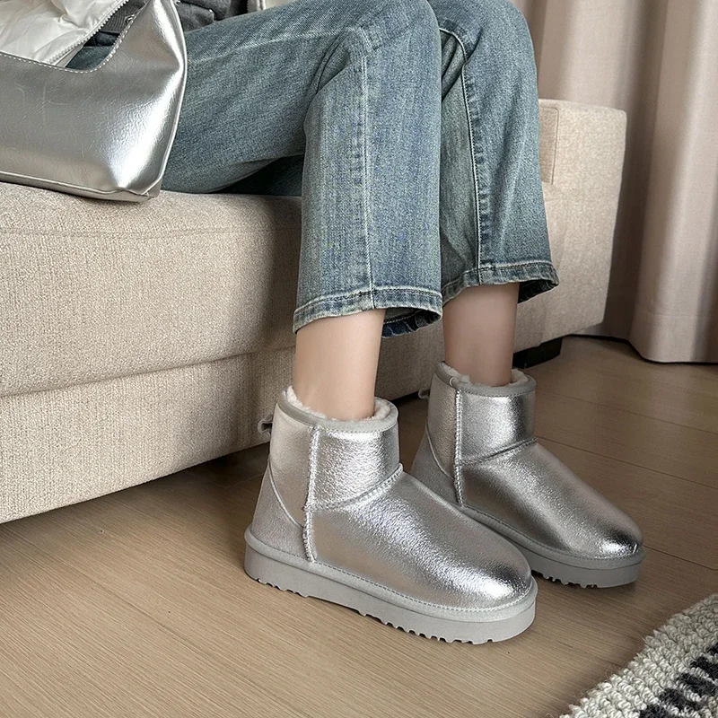 Зимние женские ботинки из спилока на платформе с круглым носком размер 35 - 43 цвет