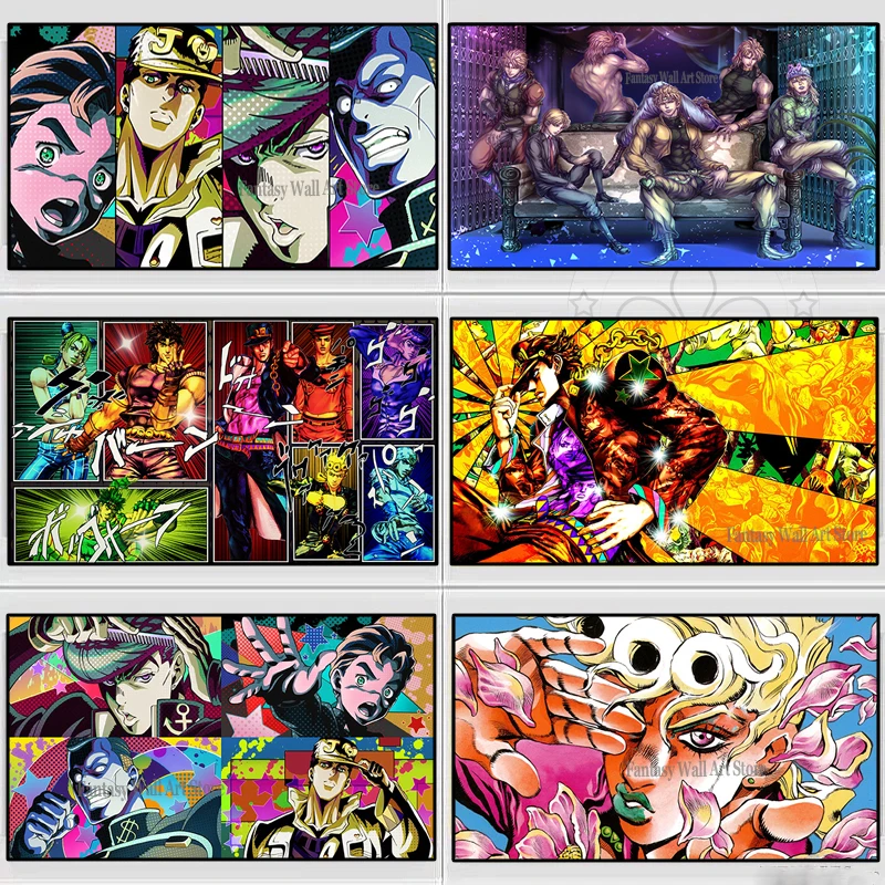 

Jojo's Bizarre Adventure Anime Poster Comics Figure Canvas Painting Print Cuadros Picture Wall Decoration Mural Kids Room Decor