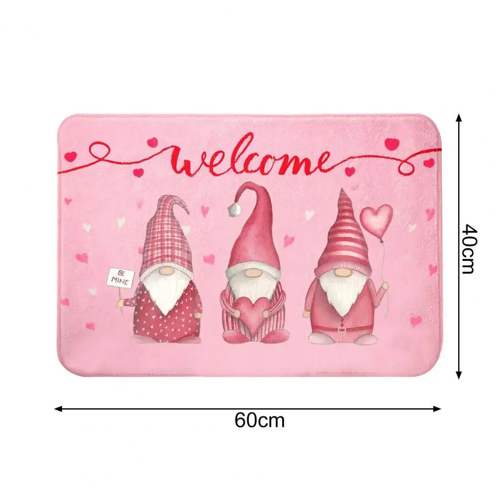 

Универсальный дверной коврик, удобный многофункциональный декоративный ковер под Гном с флокировкой, на День святого Валентина, легко чист...