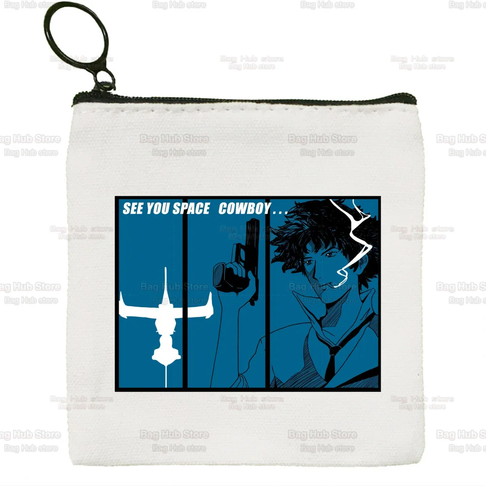 Cowboy Bebop Anime Manga Space Spike Vintage Mini Wallet Change Pouch Household Portable Keys Storage Card Bag Zipper Bag