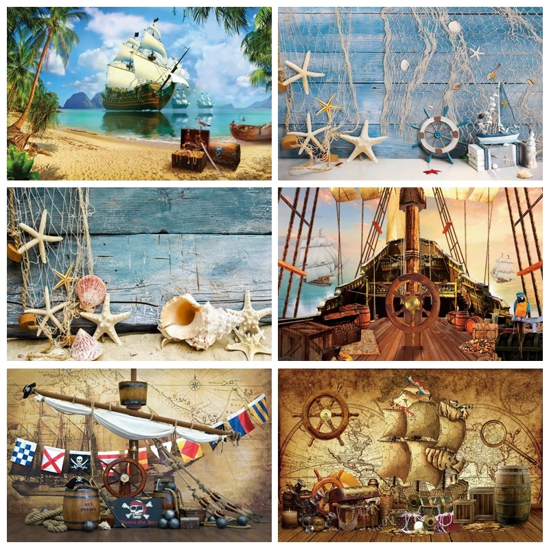 

Retro Navigation Pirate Old World Map Backdrop Photocall Photography Baby Birthday Portrait Photographic Photo Studio Background