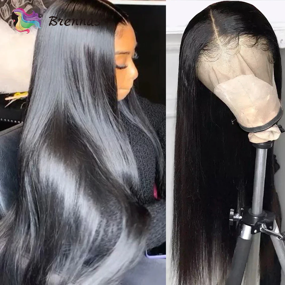 

HD Lace Front Wig Human Hair Bone Straight Long Wig For Black Women 13x4 Transparent Lace Frontal Wigs Pre Plucked Remy Hair Wig