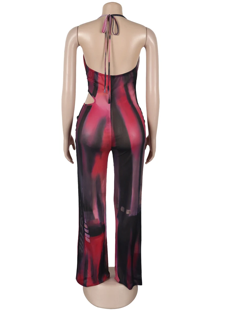 Bonnie Forest женские сетчатые комбинезоны с капюшоном и принтом тай-дай сексуальные