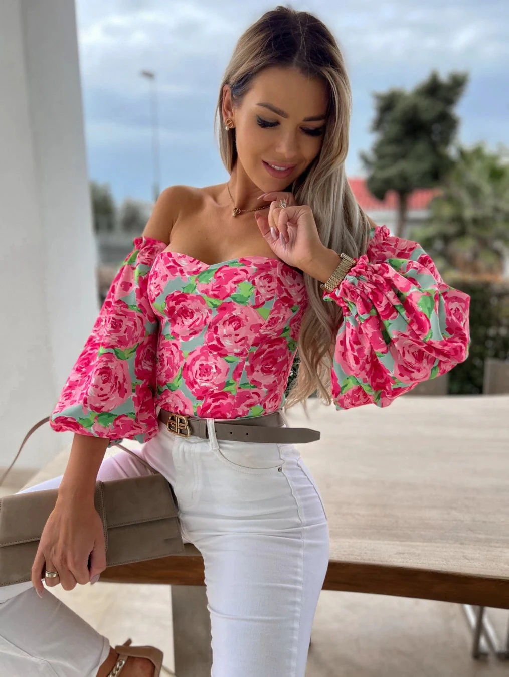 Sexy Off Shoulder Floral Shirt Blouses For Women 2022 Boho Fashion Backless Wrap Corp Chest Print Top Blouse Female