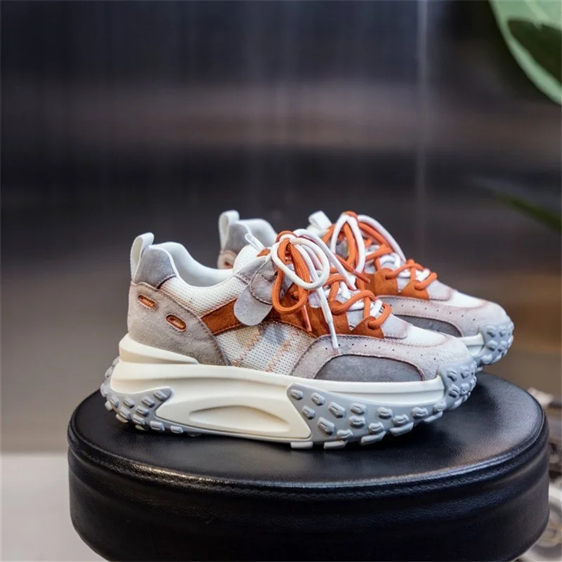 High Quality Women Sneakers Patchwork Lace Up Ladies Flats Outdoor Running Walking Shoes Comfortable Breathable Female Footwear