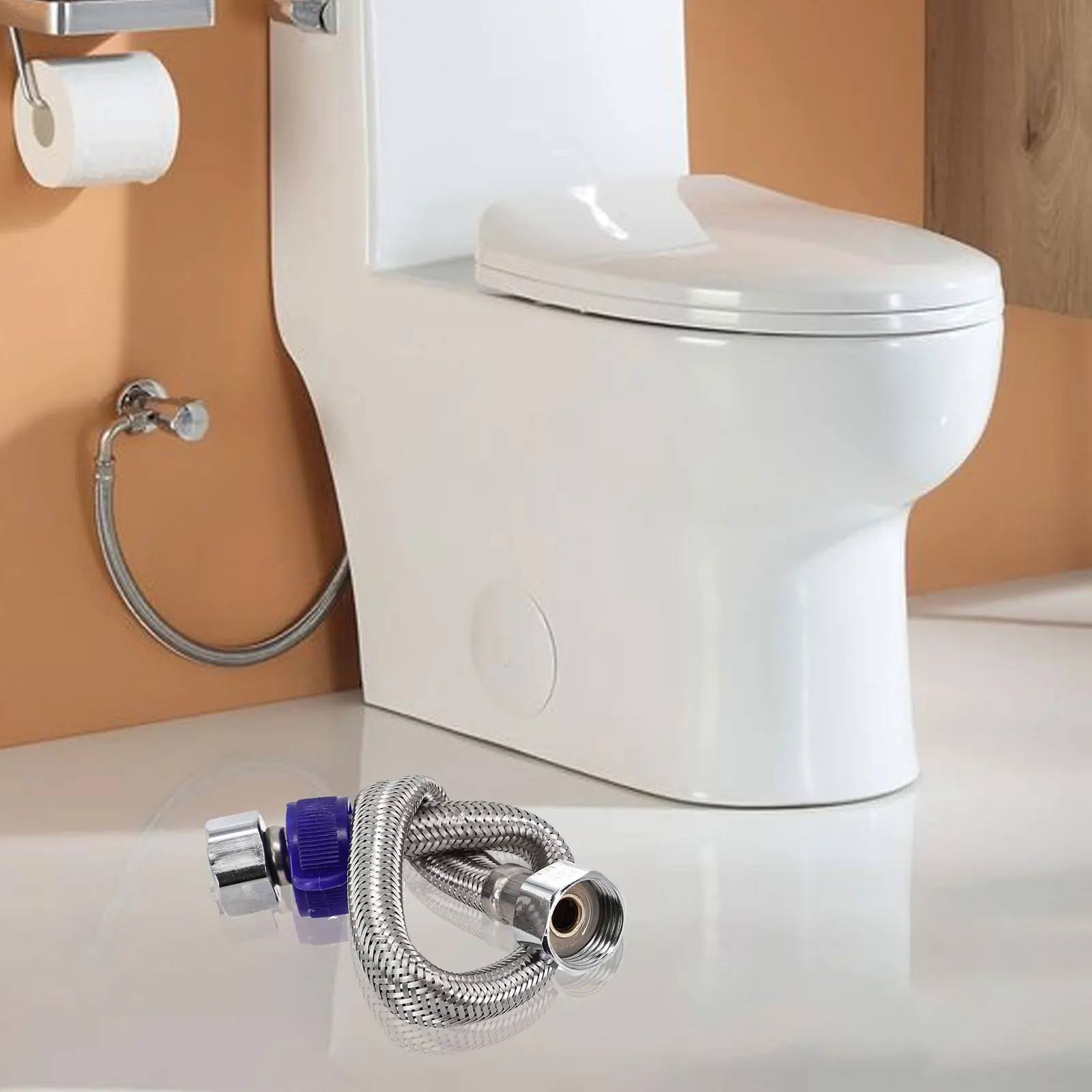 Душевой шланг из нержавеющей стали металлический впускной 1/2 дюйма серебристый