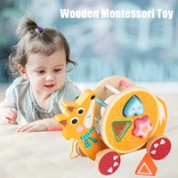 wooden pull toy wooden animal shape toy animal shape toy with wheels toy for baby toddler