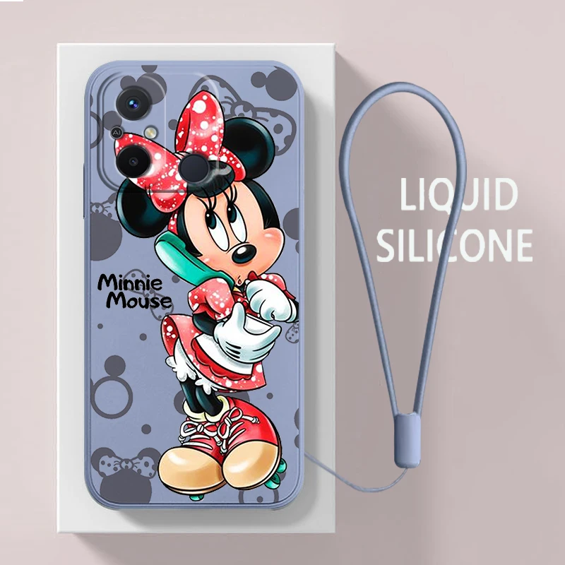 

Minnie Mickey Mouse Pink For Xiaomi Redmi 12C 11 Prime A1 10 10X 9 9A 9T 9AT 8 8A 7 6 Pro 4G 5G Liquid Rope Phone Case Fundas