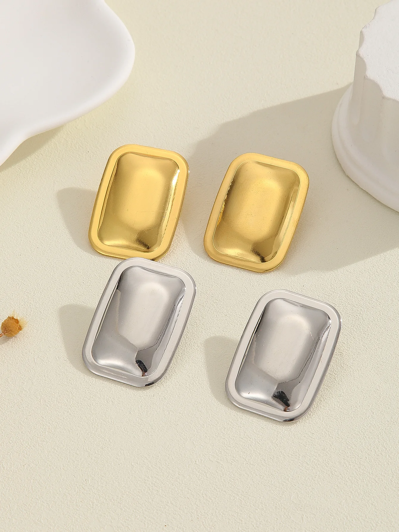 Модные прямоугольные позолоченные серьги для женщин и девушек винтажные