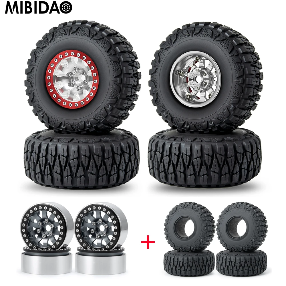 

Mibidao 4Pcs/set 1.9 Inch Wheel Rims with Rubber Tires for Axial SCX10 Wraith 90018 Traxxas TRX-4 D90 90034 1/10 RC Rock Crawler