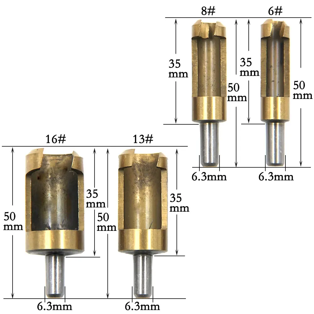 

Фрезы Binoax для резки заглушек 6-16 мм, 4 шт.
