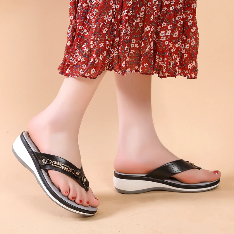202 New Womens Summer Wedges Slippers Sandals Ladies Casual Clip Toe Beach Shoes Slides Woman Footwear