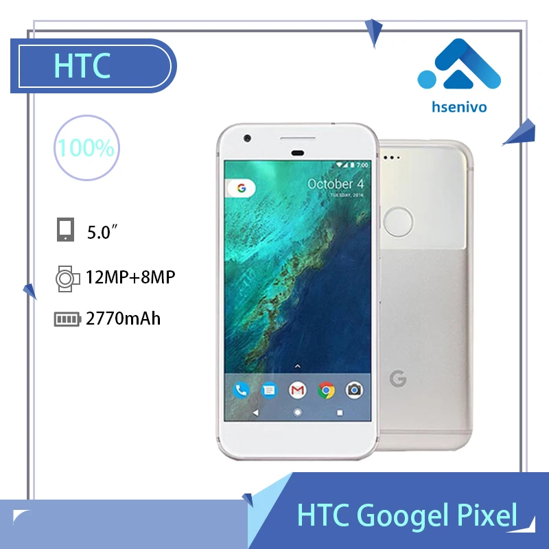 

HTC Google Pixel Refurbised-Original mobile phone 4G LTE 5.0 inch Snapdragon 821 Quad Core 2770mAh 4GB RAM 32GB/128GB ROM