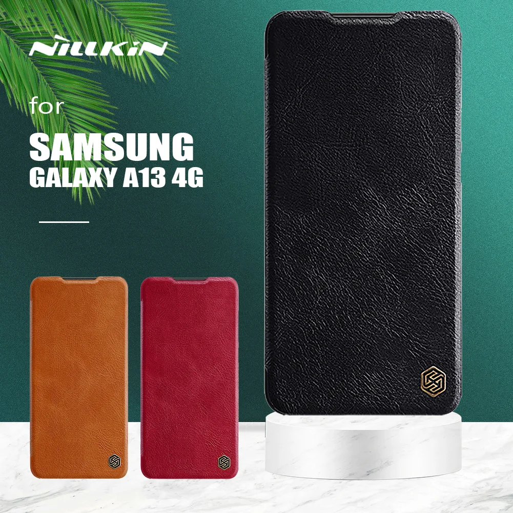 

Für Samsung Galaxy A13 4G Fall Nillkin Qin Luxus Flip Leder Case Slim Karte Slot Zurück Abdeckung für Samsung galaxy A13 4G Fall