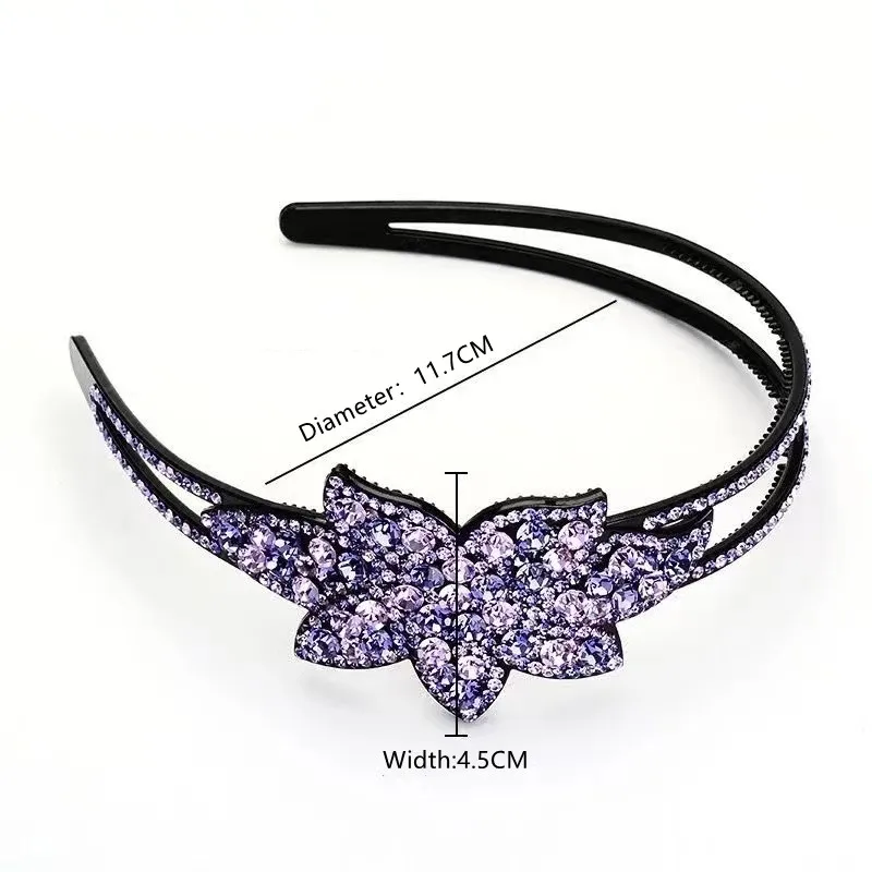 Ободок Стразы с нескользящим цветочным рисунком для женщин ободок волос