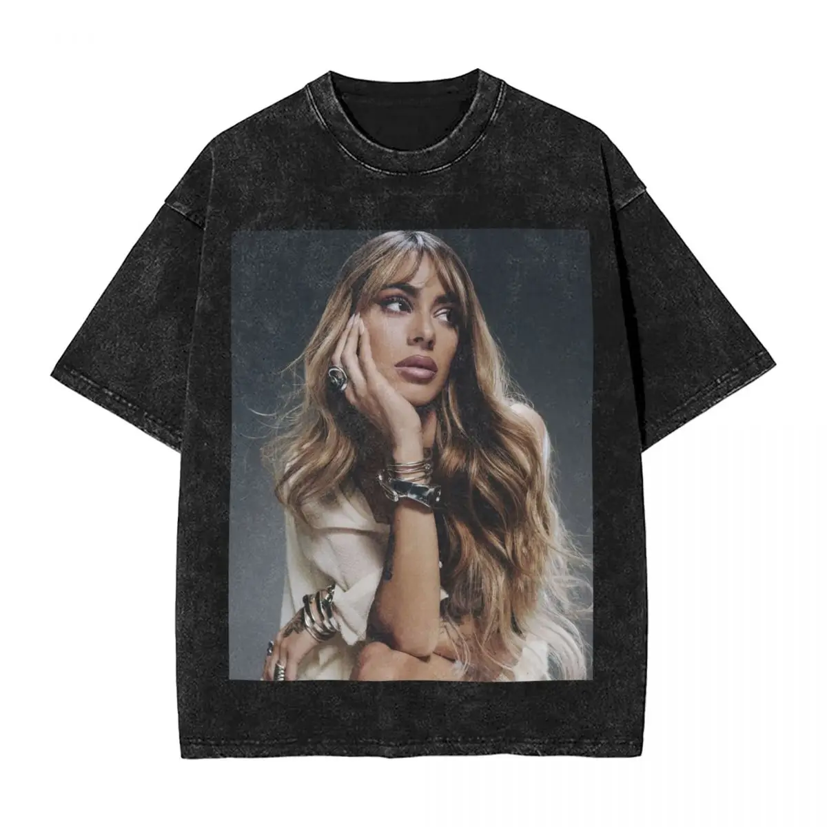 Фото Футболки с короткими рукавами в стиле хип-хоп Tini Stoessel Tour, футболки с эффектом потертости, уличная одежда, повседневные футболки для мужчин и женщин №4